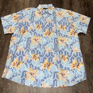 Moreno Hawaiian Shirt Mens Cotton Blend XL Floral Short Sleeve Button Up
